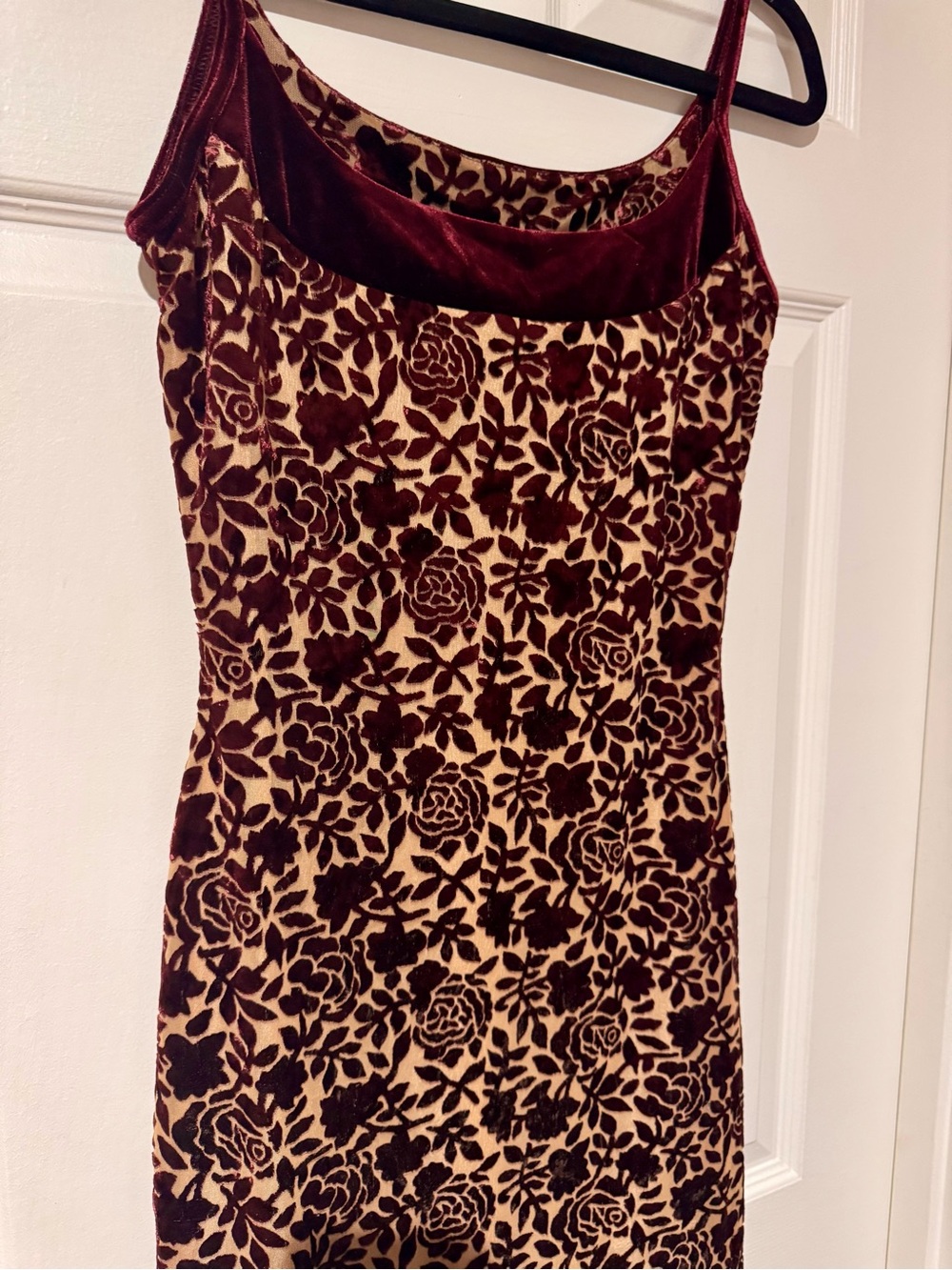 90s🌹Floral velvet burnout mini dress - Picture 4 of 9